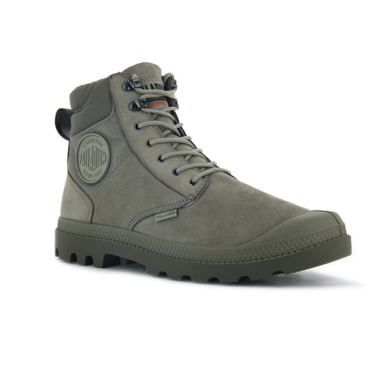 Dámské Boty Palladium Pampa Shield WP+ LUX Olivy Zelené | CZ OVN-09A